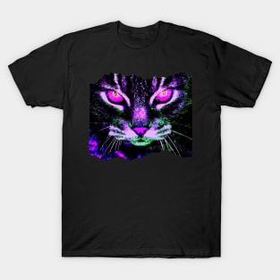 Neon Cat (shirt front) T-Shirt